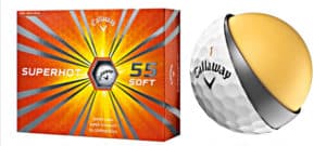 TREDELT: Superhot 55 er bygget opp med dobbel kjerne omsluttet av et skall i surlyn. Foto: Callaway
