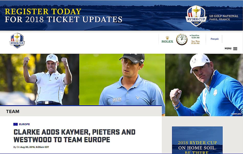 Clarke Kaymer Pieters Westwood