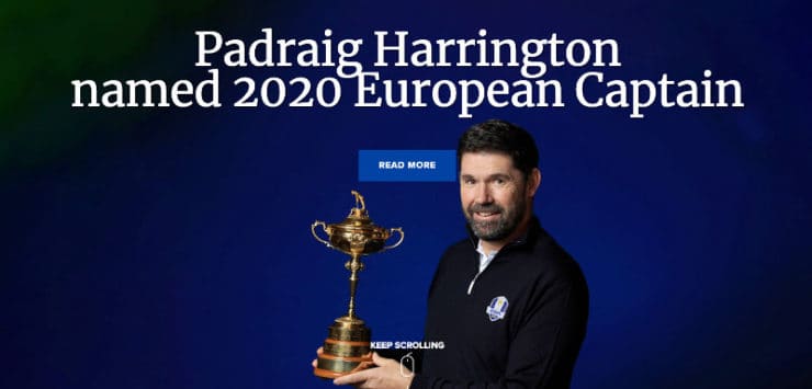 Harrington Ryder Cup-kaptein