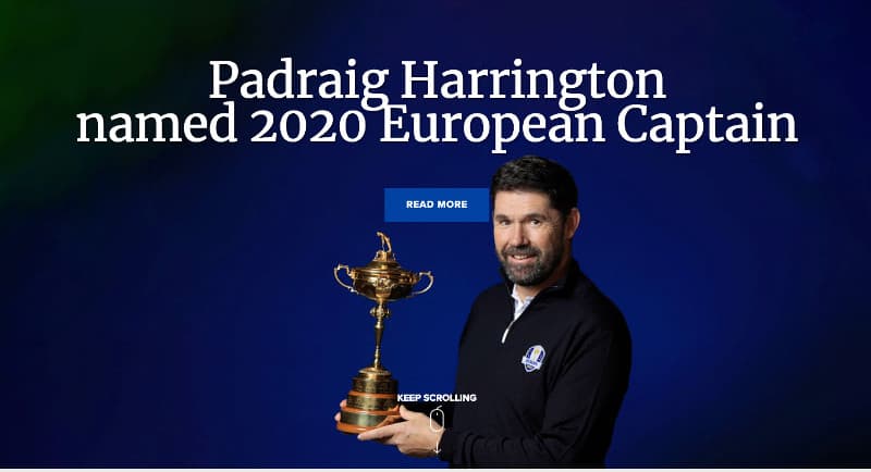 Harrington Ryder Cup-kaptein