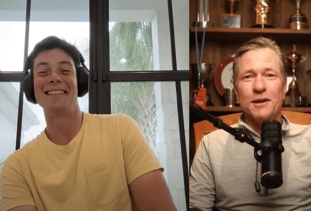 Viktor Hovland og Scott Verplank i The Scott Verplank Show. Skjermklipp fra YouTube